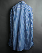 -MOOD MILLÉSIMES- 90’s-00’s vivid blue stripe wide-spread collar shirt