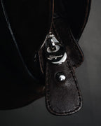 "Salvatore Ferragamo" 00’s suede gancini gathered bowling bag