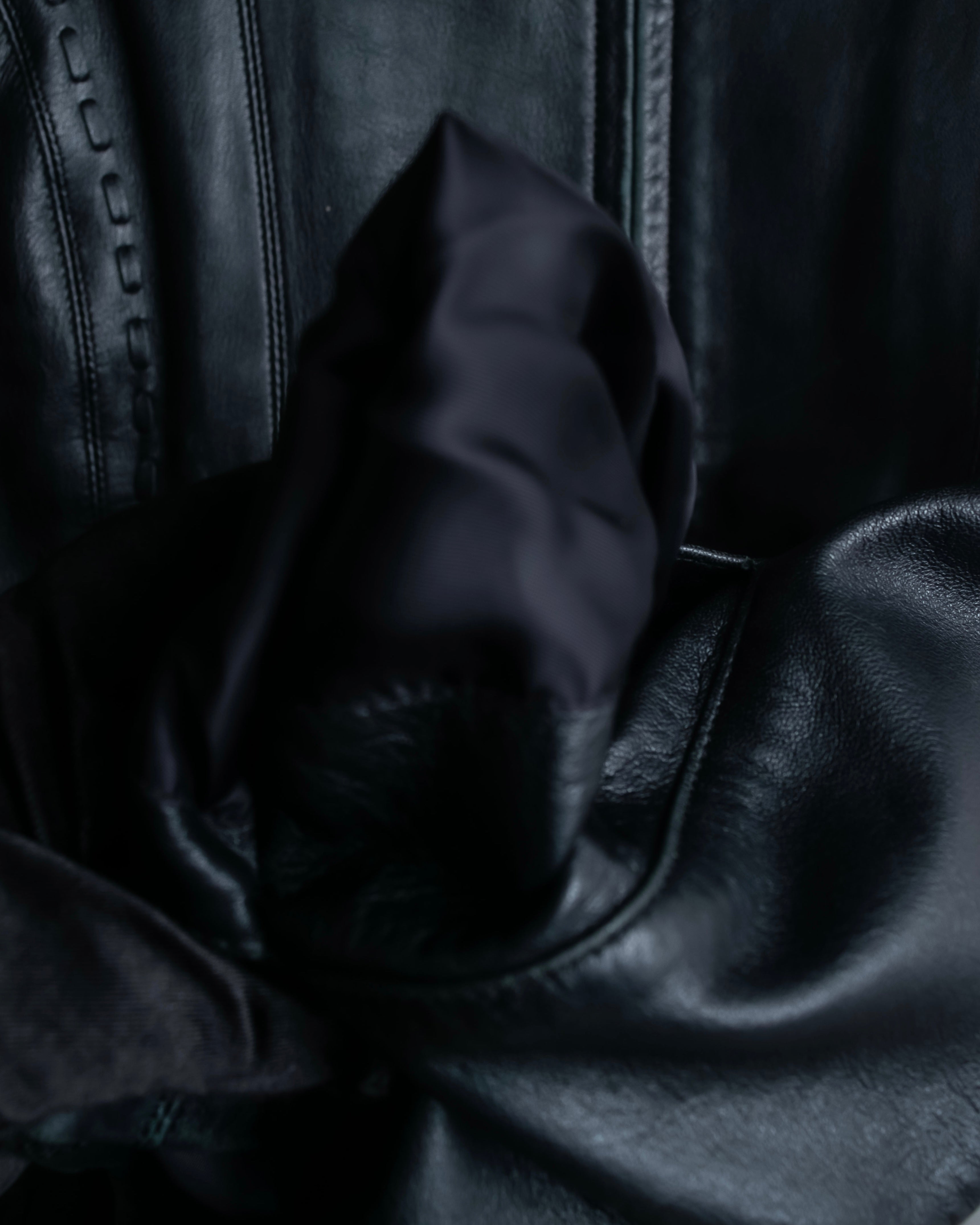 "BALMAIN" Braided detail lamb leather zip-up vest