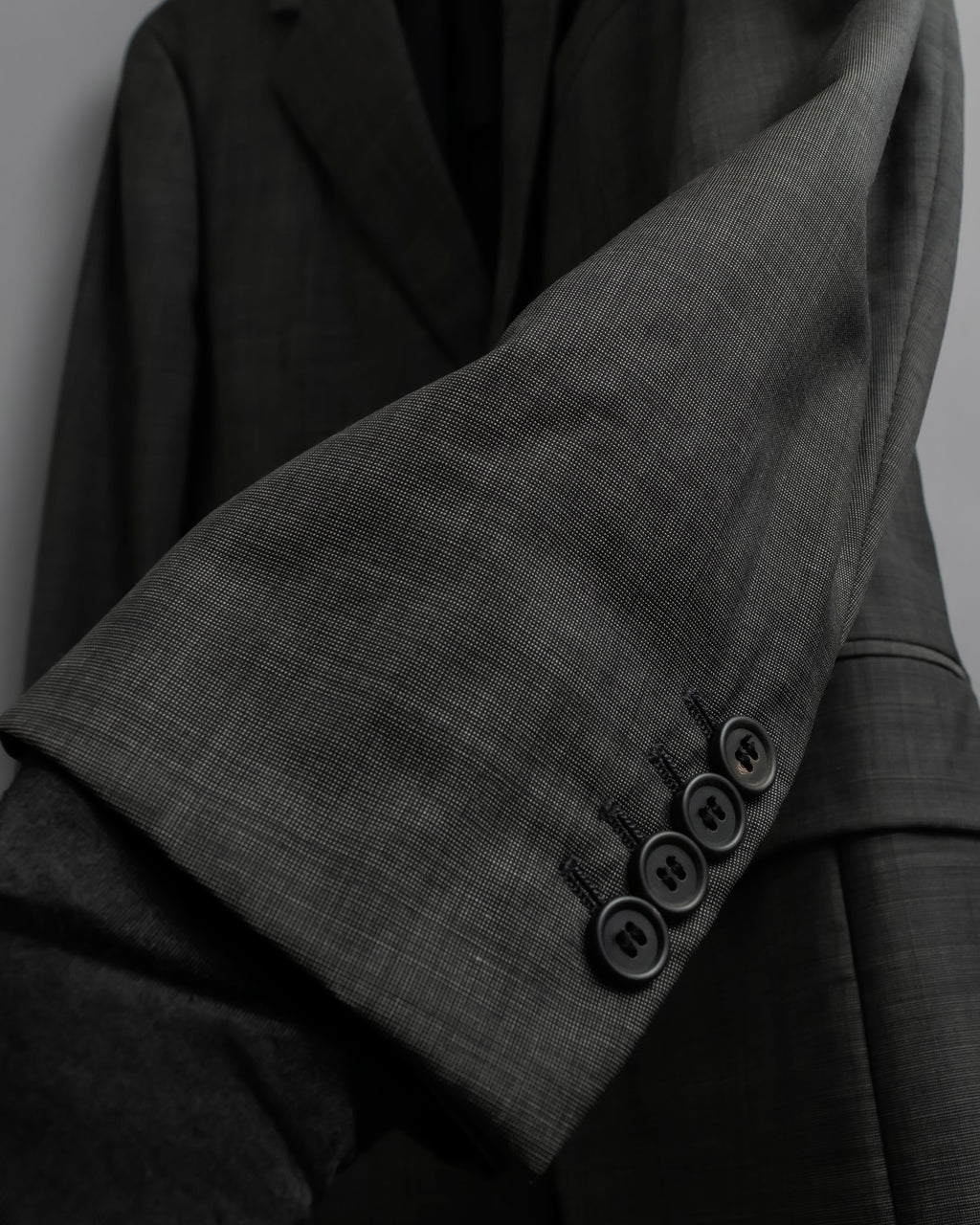 "PRADA" Sharkskin wool minimal tailoring set up
