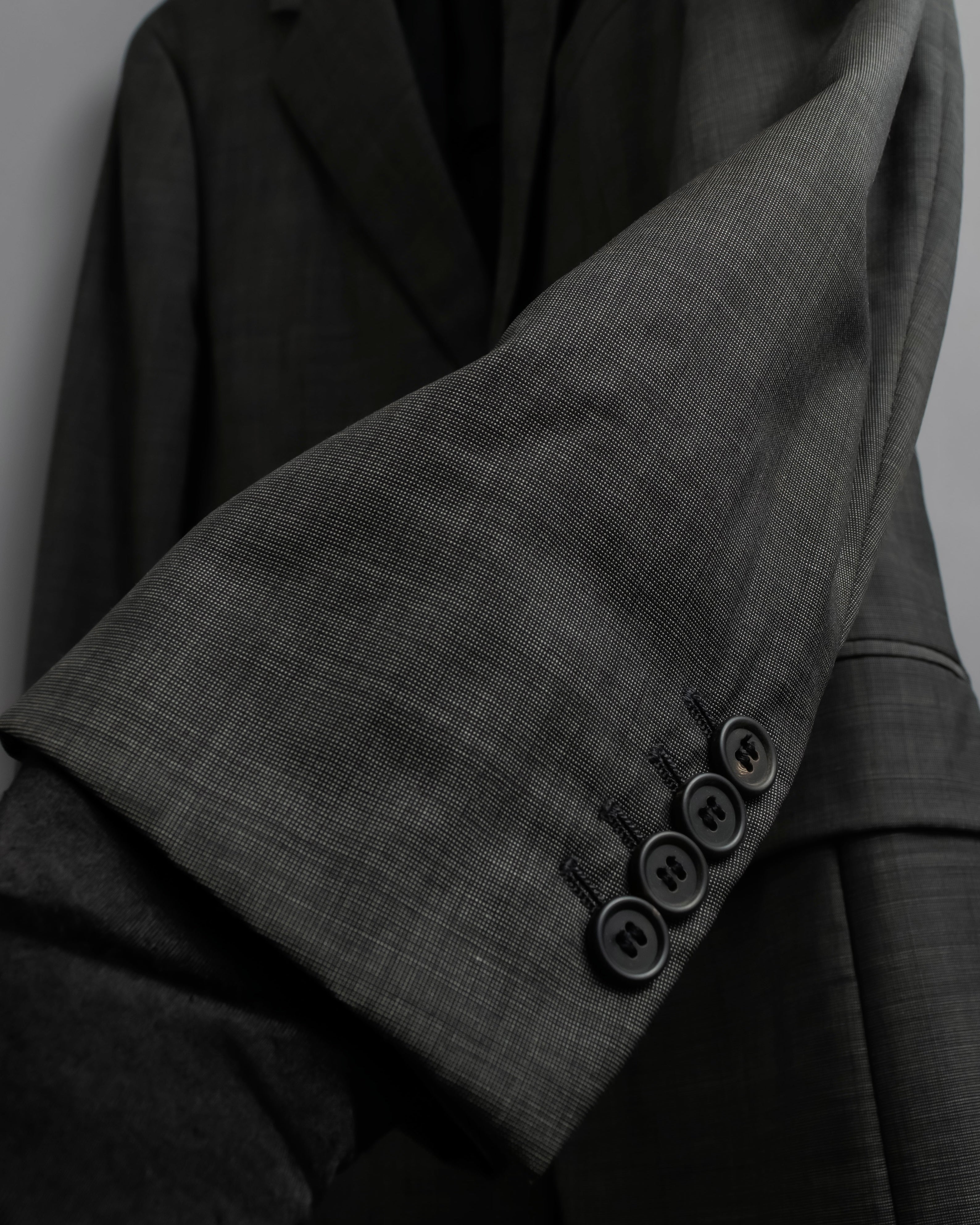 "PRADA" Sharkskin wool minimal tailoring set up