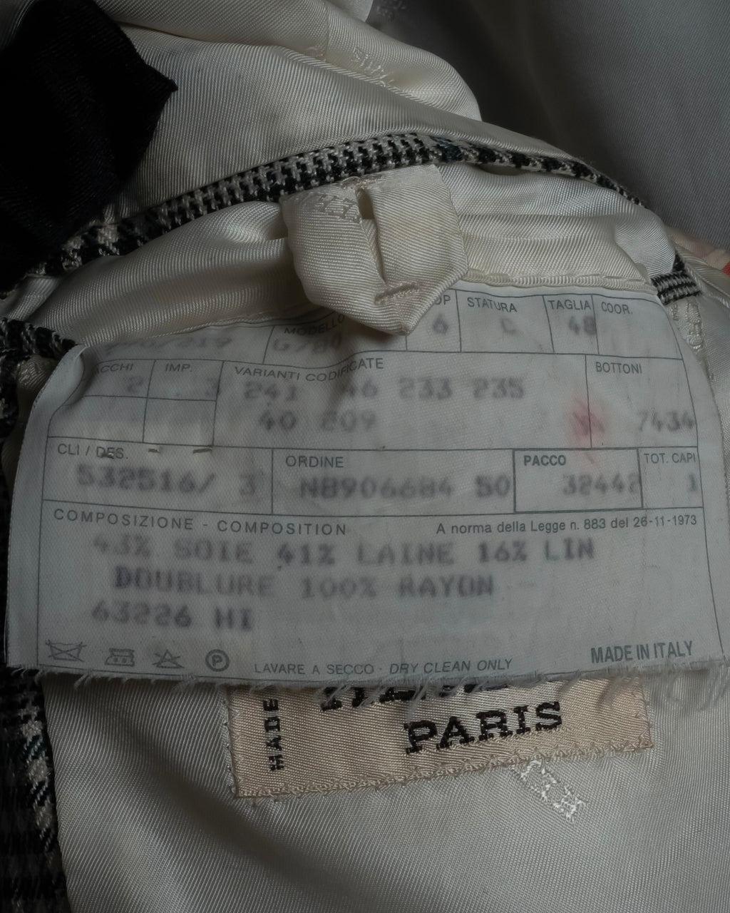 "HERMES" 90’s belvest silk wool linen peak lapel tailored jacket