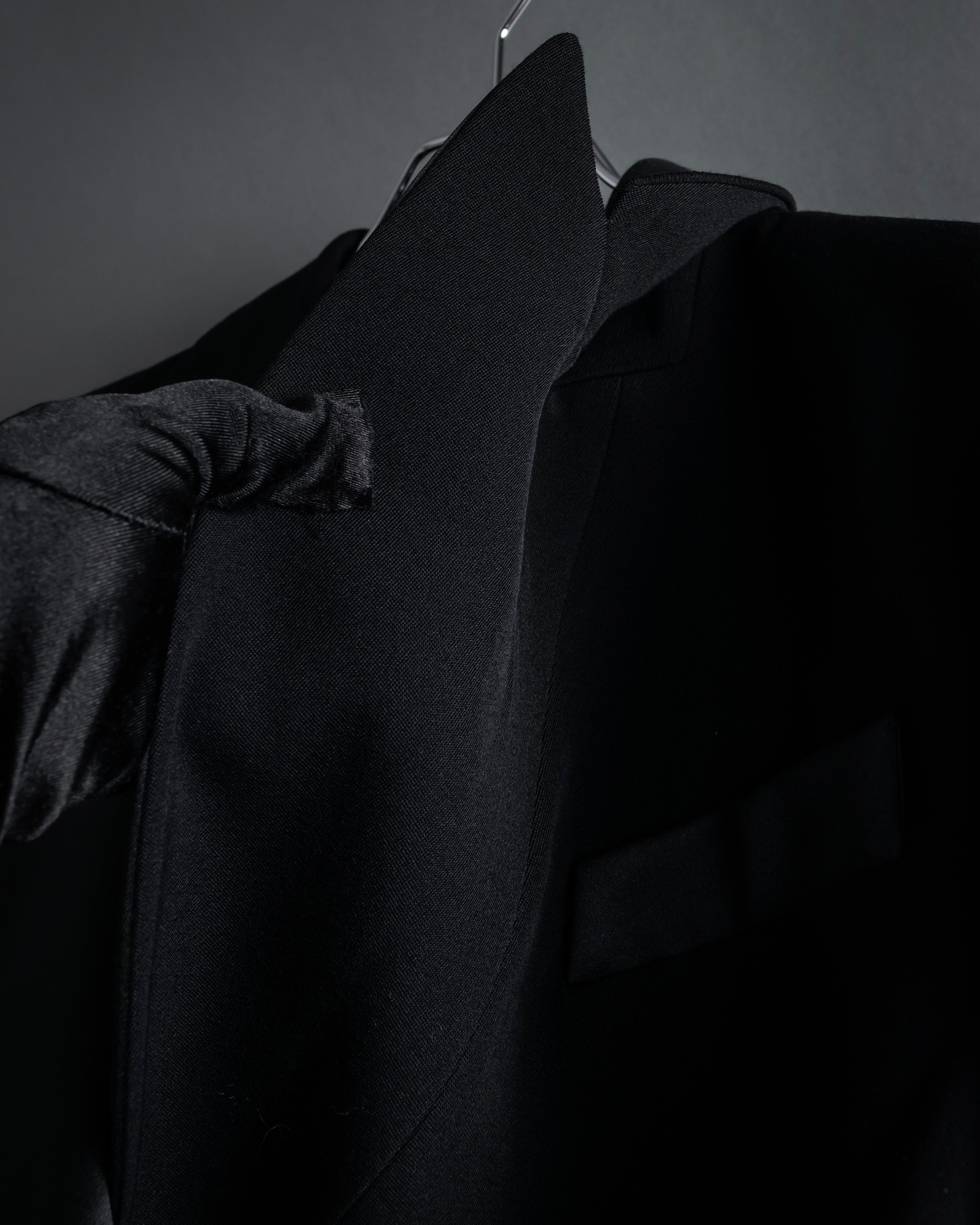 “MOSCHINO” Satin lapel double-breasted tuxedo jacket