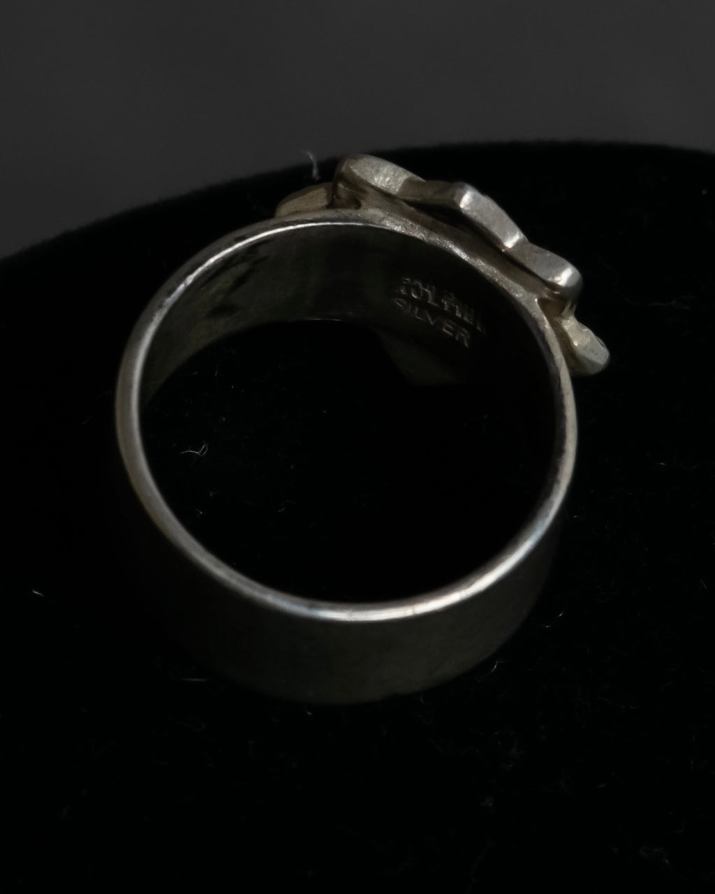 "JEAN PAUL GAULTIER" Logo engraved oval motif silver 925 rope ring