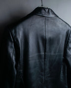 "GUCCI" Box silhouette calf leather tailored jacket