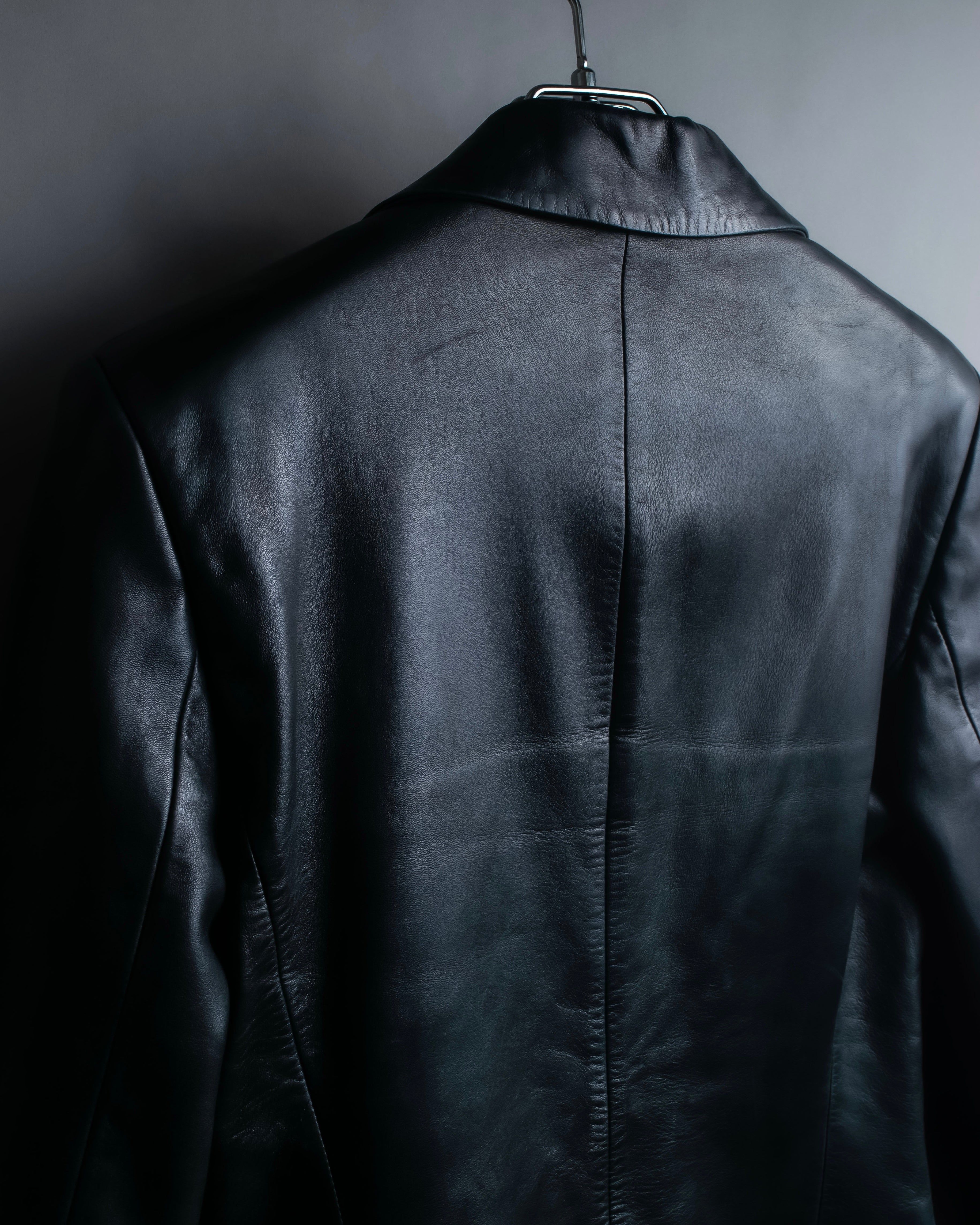 "GUCCI" Box silhouette calf leather tailored jacket