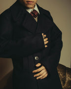 -SPECIAL- "DRIES VAN NOTEN" 10's Sculptural wide lapel double breasted wool coat