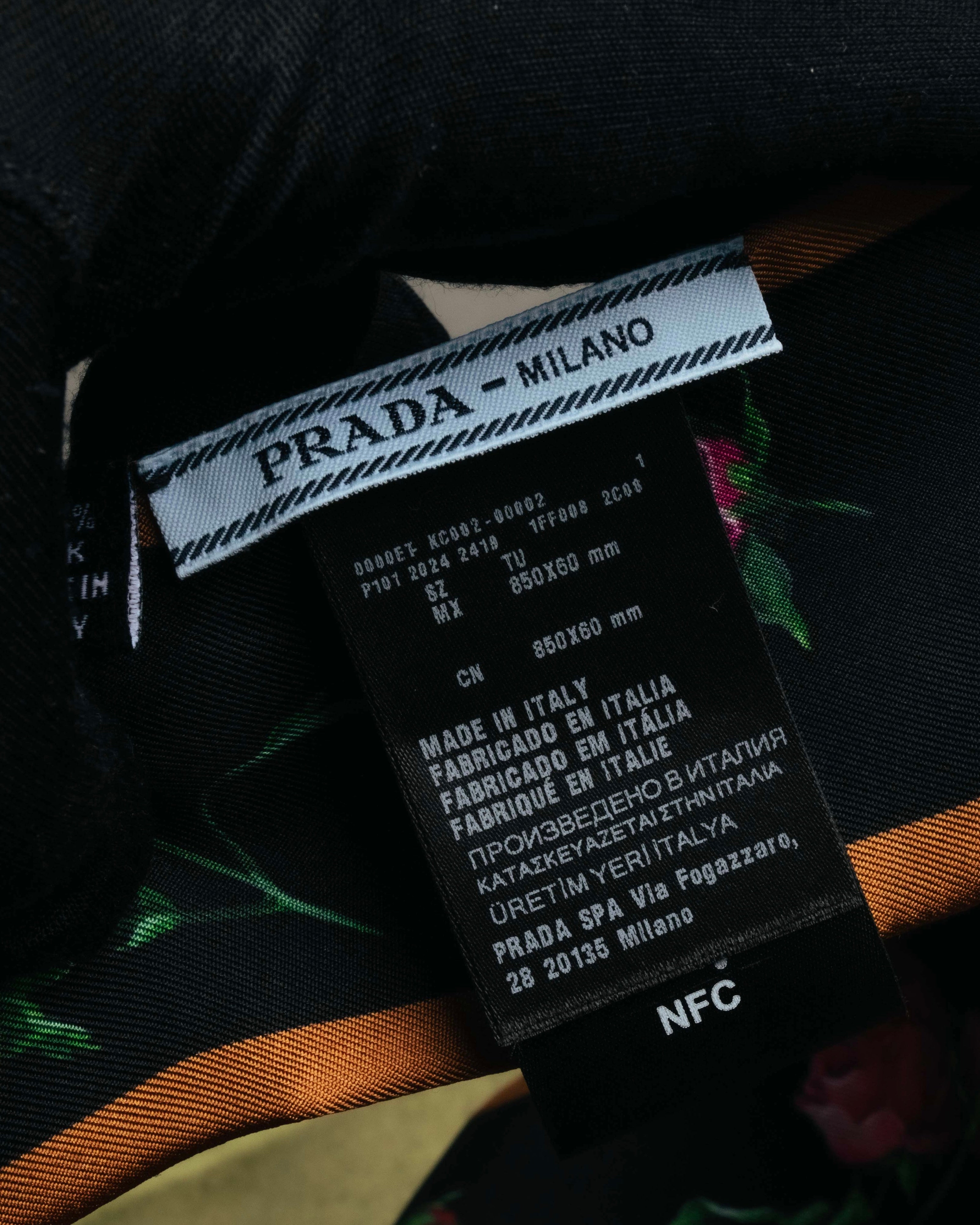 "PRADA" 2020's Floral silk skinny scarf