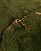 "Christian Dior" 80's-90's Rhinestone logo necklace