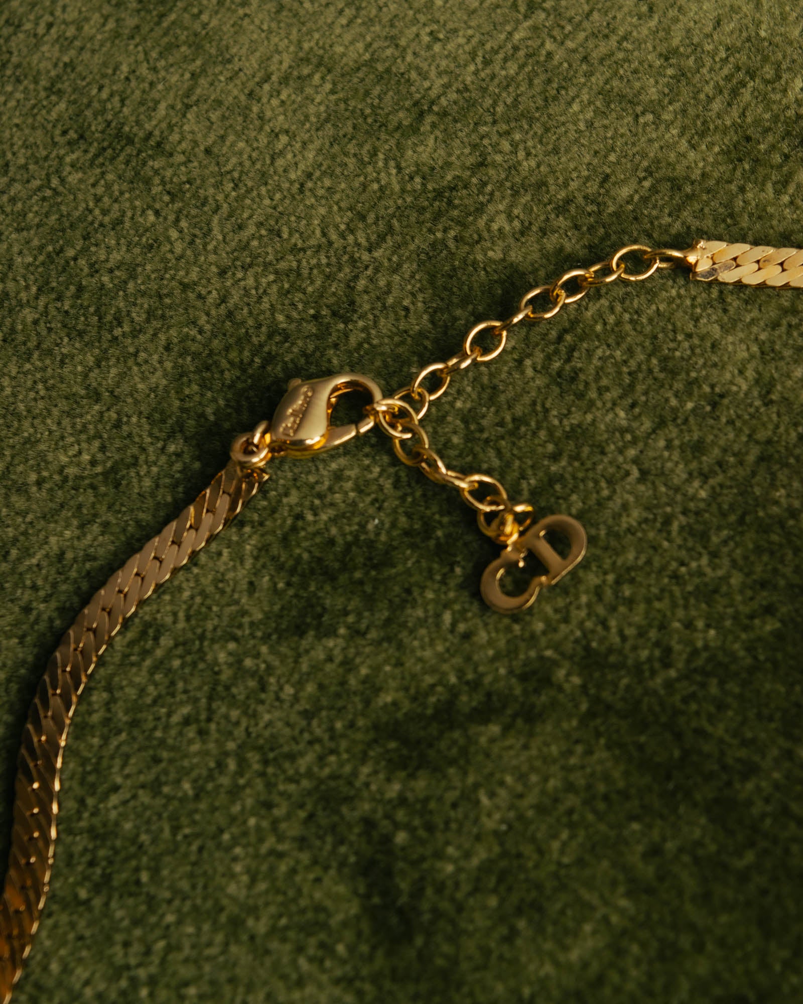 "Christian Dior" 80's-90's Rhinestone logo necklace
