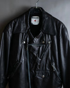 "MOSCHINO" Box silhouette leather double rider jacket