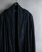 "ISSEY MIYAKE PERMANENT" Large shawl collar silk long cardigan