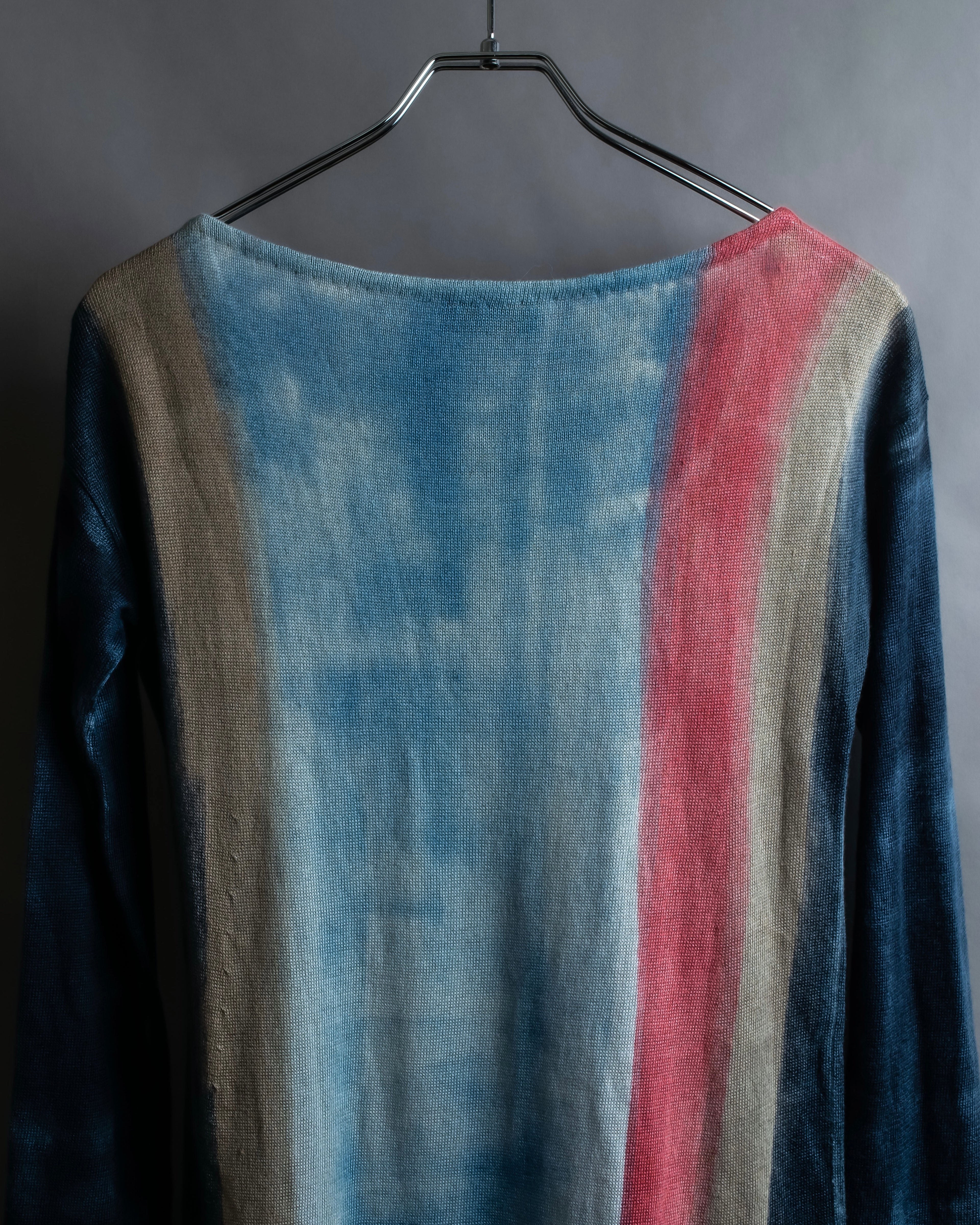 "Loro Piana" Hand-painted gradient knit tunic