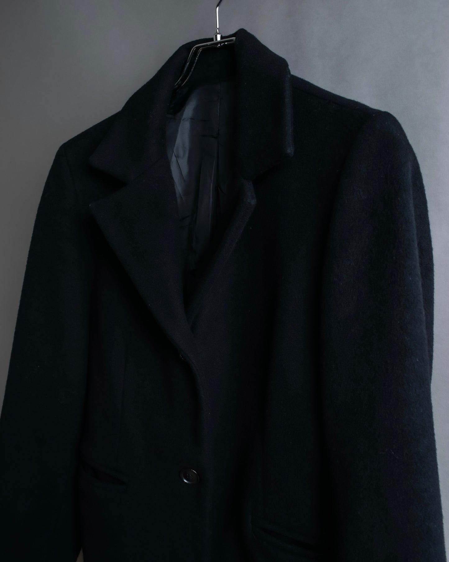 "Vintage shoulder padded cashmere blend chester coat"