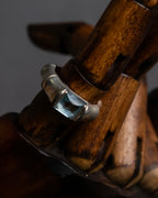 "GUCCI" Bamboo motif stone top silver ring