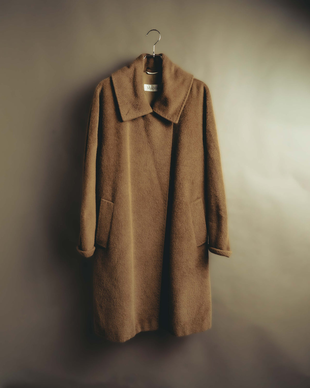 -SPECIAL- “Max Mara” 90’s-00’s Angora blend belted wrap coat