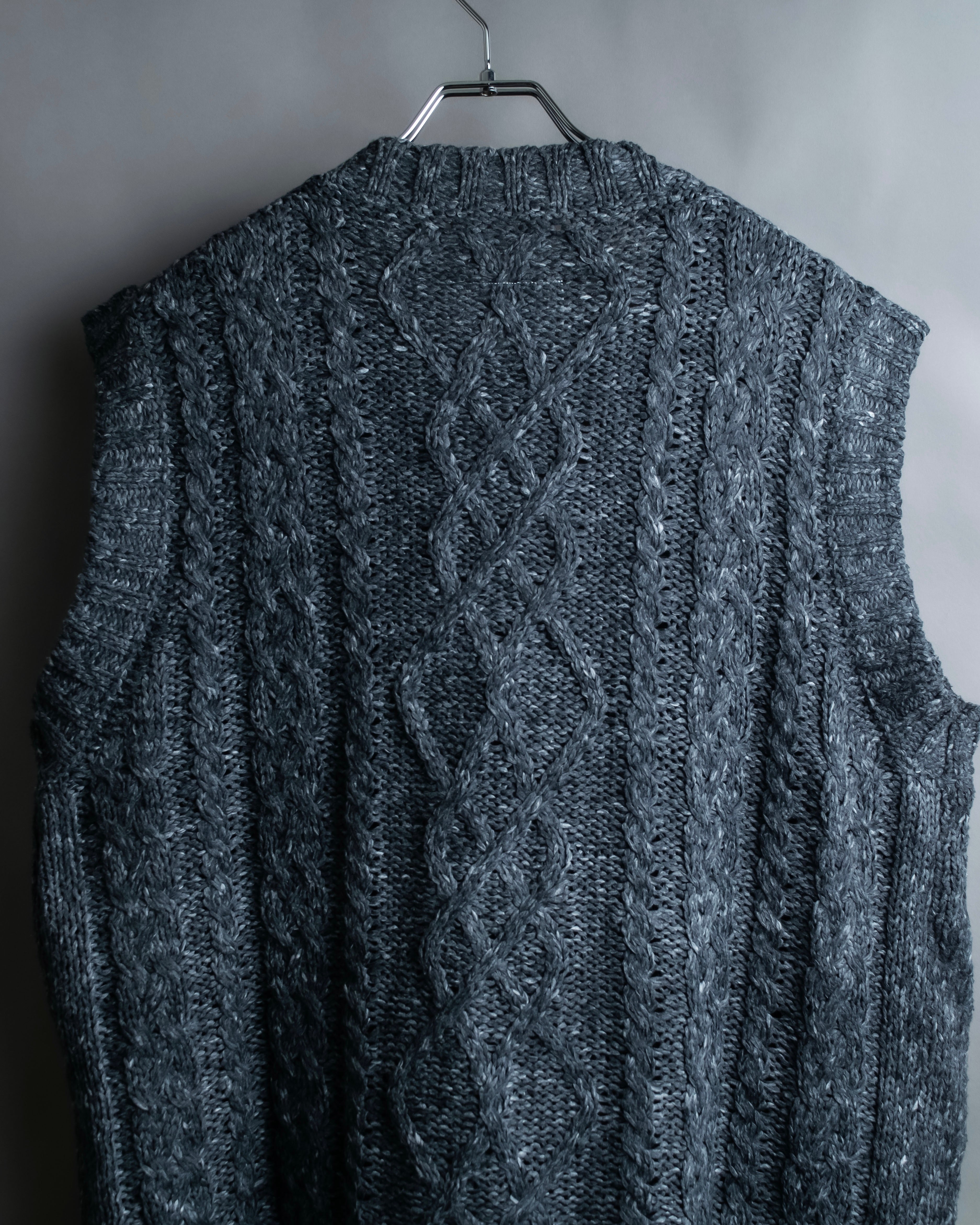 "MM6 MAISON MARGIELA" Cabled melange sleeveless knit