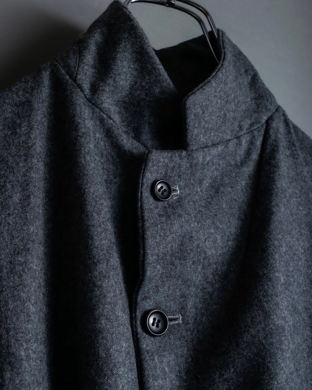 "Comme des Garçons" tailored jacket with stand collar and multiple pockets