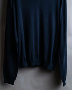 "PRADA" Raglan sleeves cotton navy color knit
