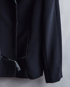 "BALENCIAGA La Mode" Satin-switched piping design tailored jacket
