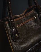 "LOEWE" 90’s drawstring leather bucket bag