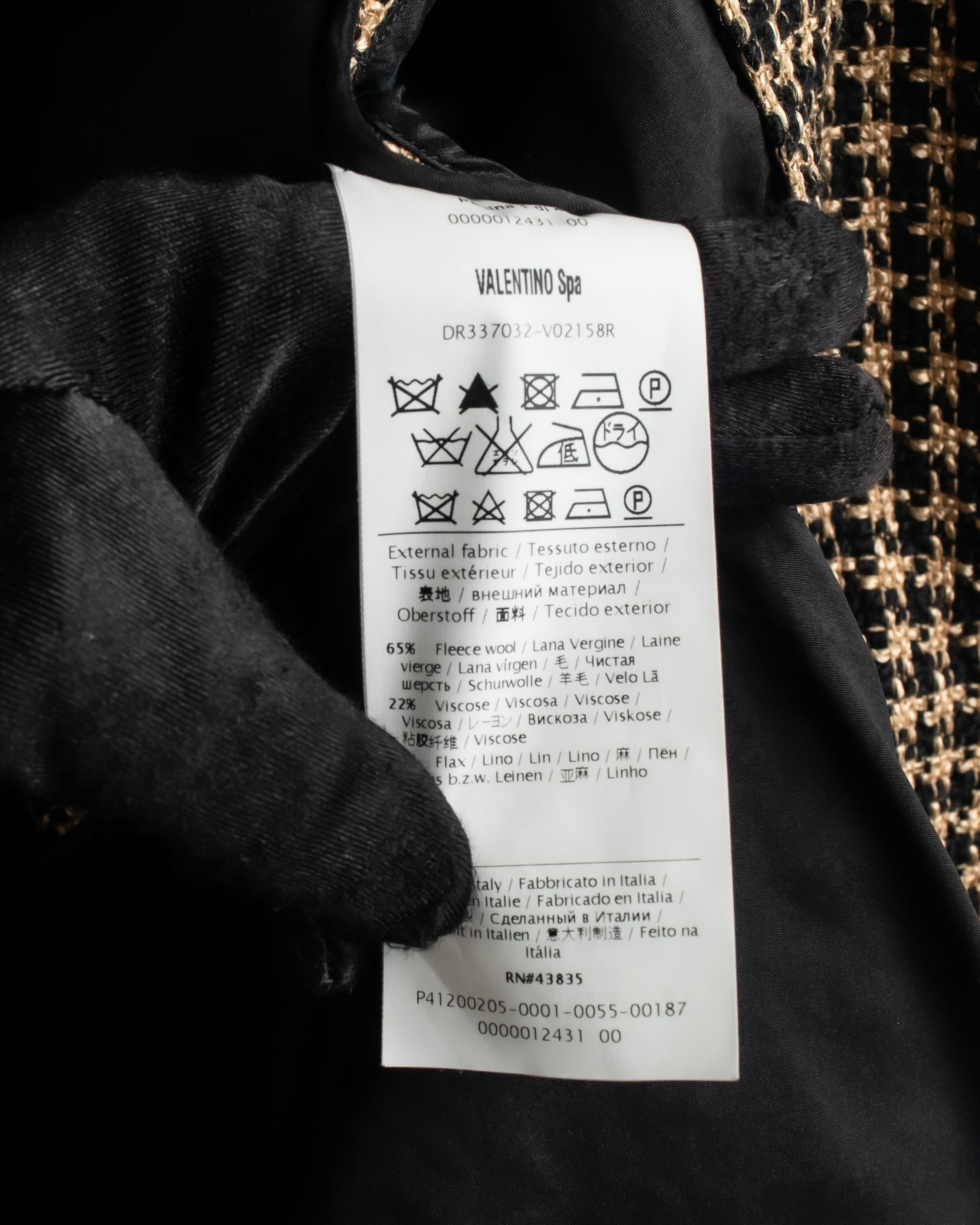 "RED VALENTINO" Ruffled frill detail tweed coat