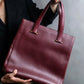 "Cartier" Jewelry ruby color leather tote bag