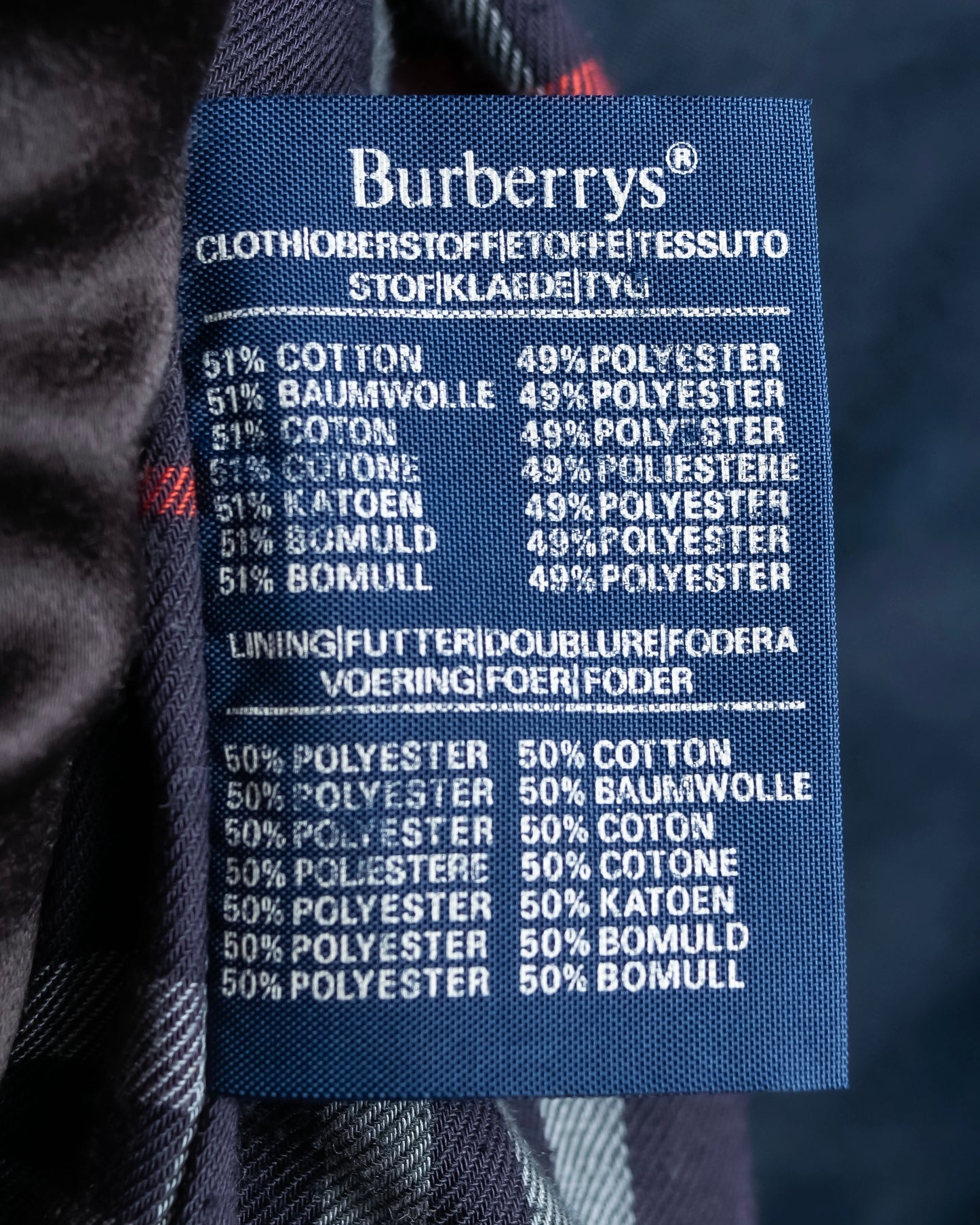 "BURBERRYS" Cotton polyester twill long length stand collar coat