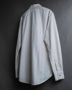 "HERMES" Multi-stripe pattern hand-sewn nuance cotton shirt