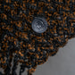 "FENDI" Boucle yarn material leather button design muffler