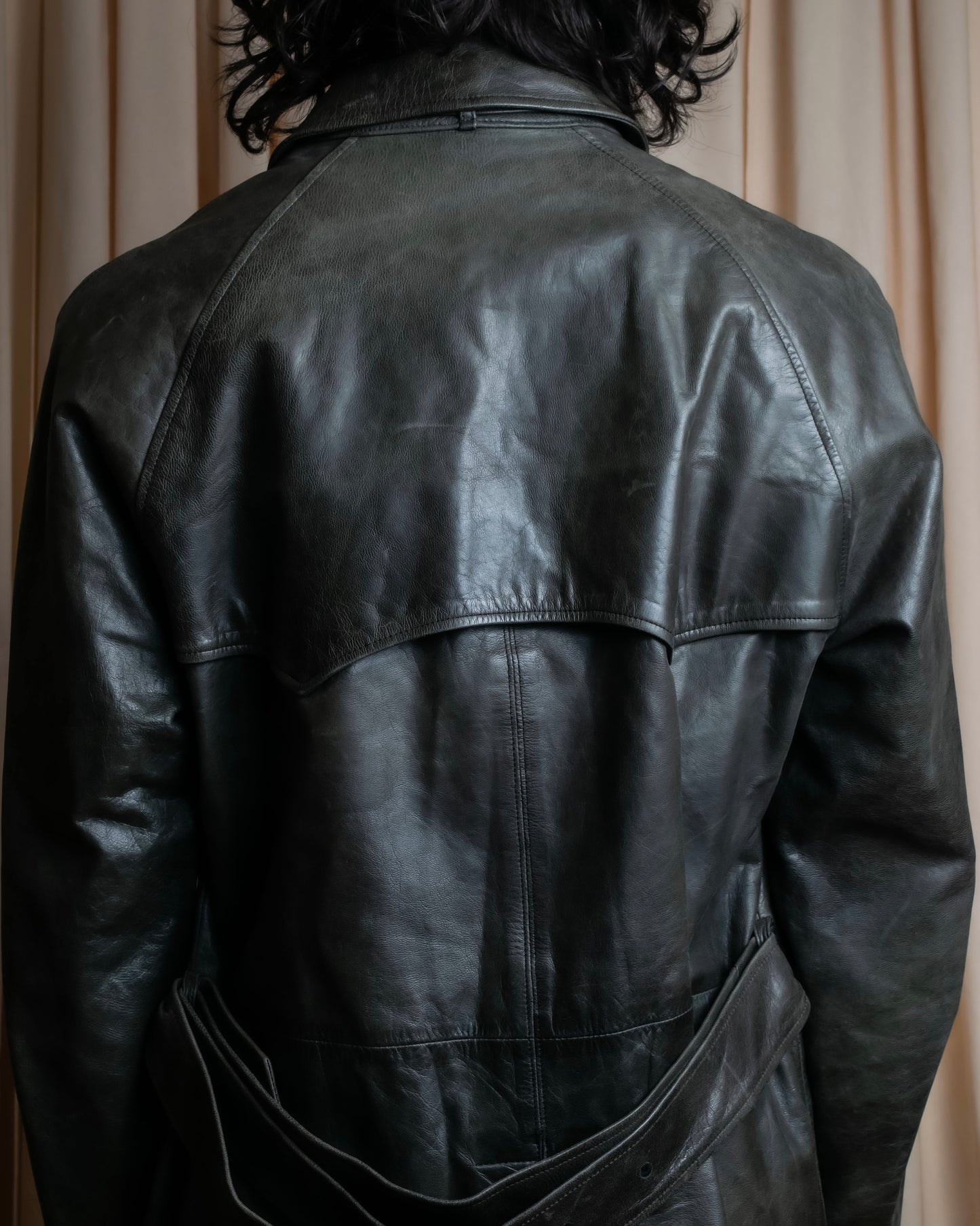 "PAUL SMITH" Military detail double-breasted sheepskin leather coat