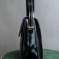 "BALLY" Trapezoid design patent leather one handle leather bag