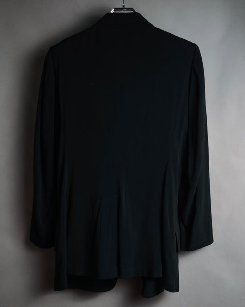"Y’s" 00’s Asymmetric pleated-back three-button jacket