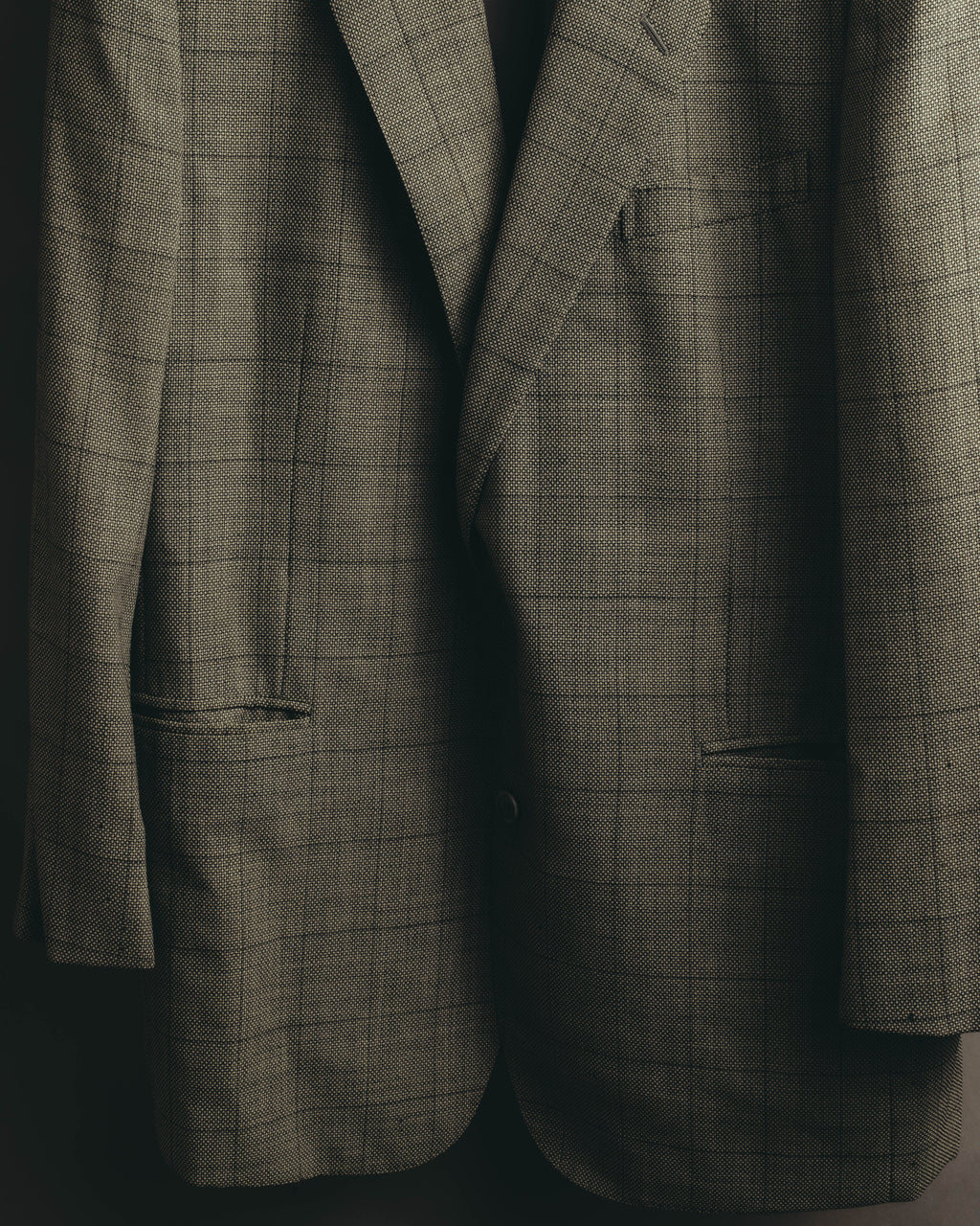 "Pierre Balmain" 80's-90's Windowpane check wool blazer