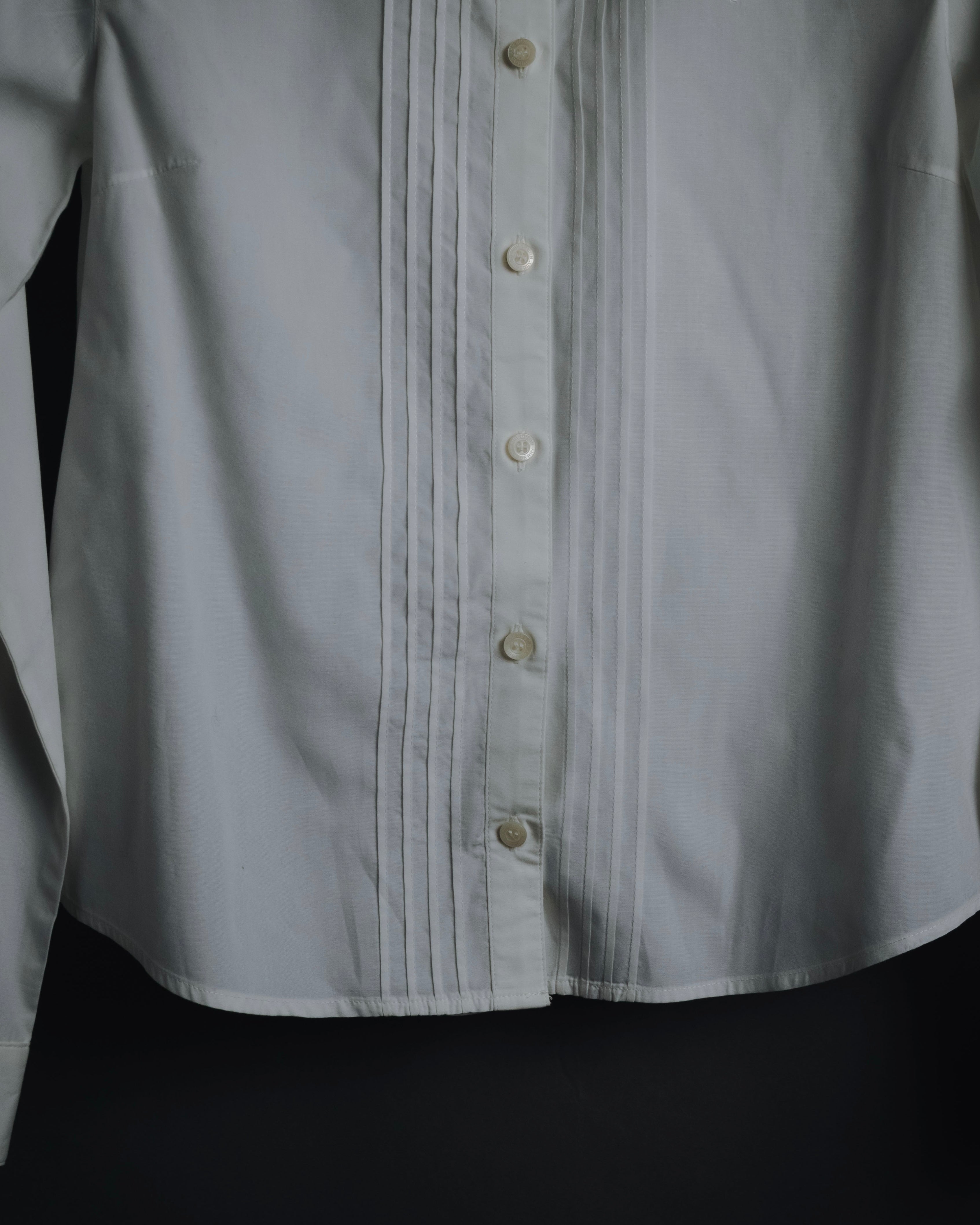 "BURBERRY LONDON" 2010-2014 pintuck tuxedo-front dress shirt