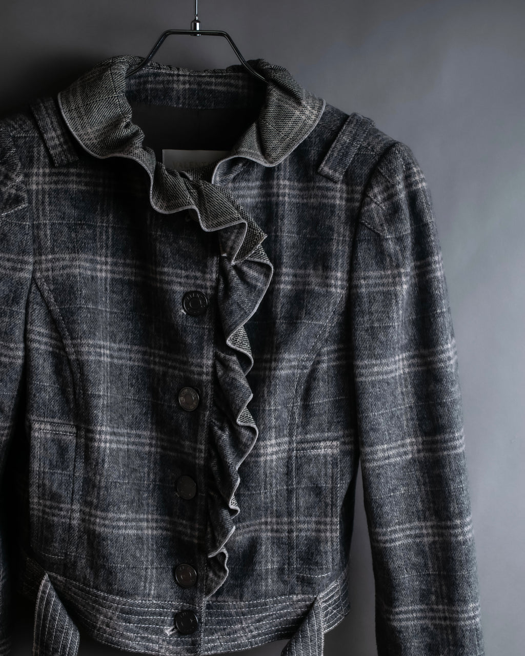 お取り置き分 "VALENTINO" Belted ruffle detail short jacket