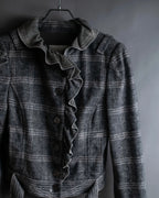 お取り置き分 "VALENTINO" Belted ruffle detail short jacket