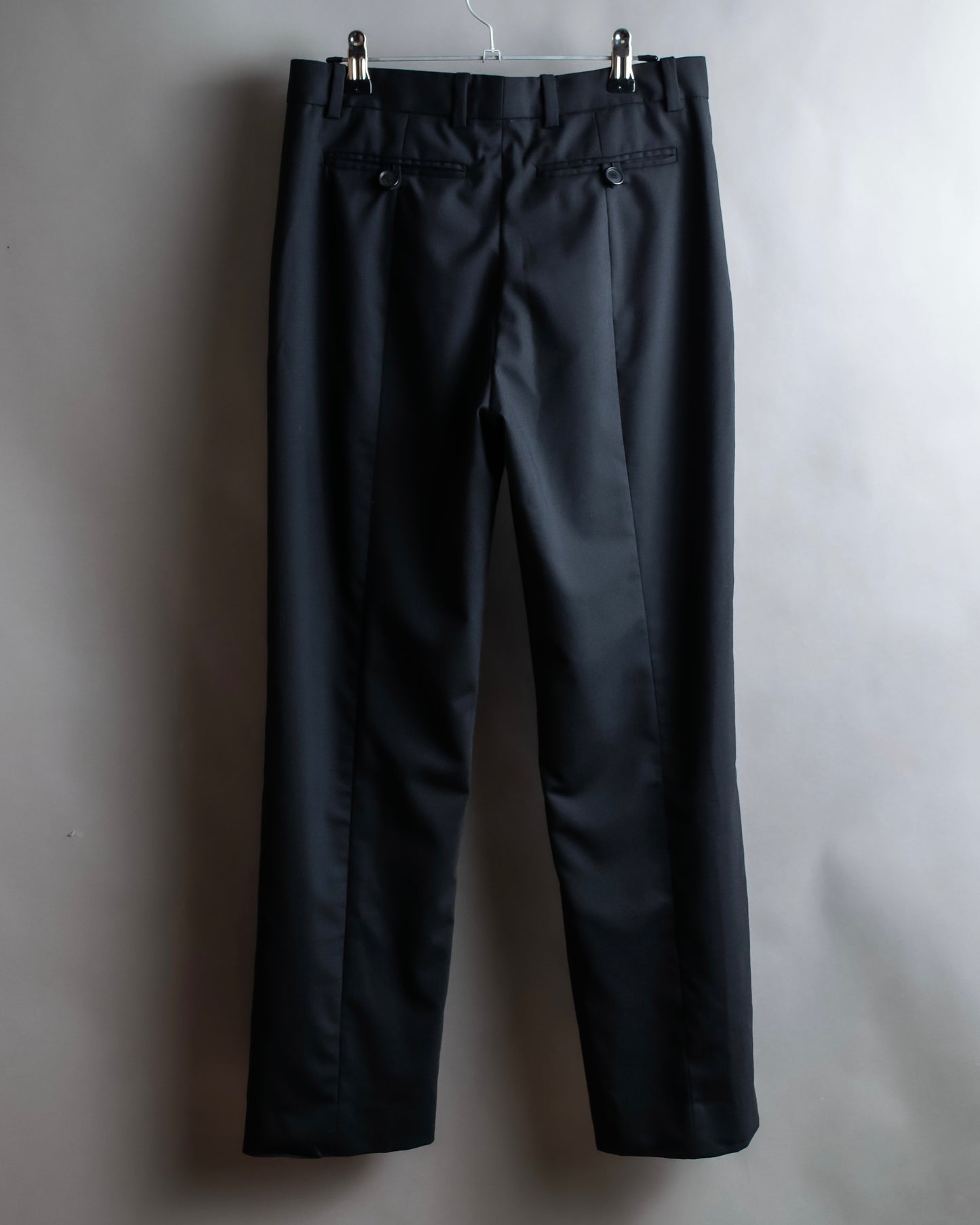 "VERSACE" Wide tapered silhouette no pleats slacks