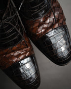 “DOLCE&GABBANA” 2008–2014 Exotic leather and intrecciato oxford shoes