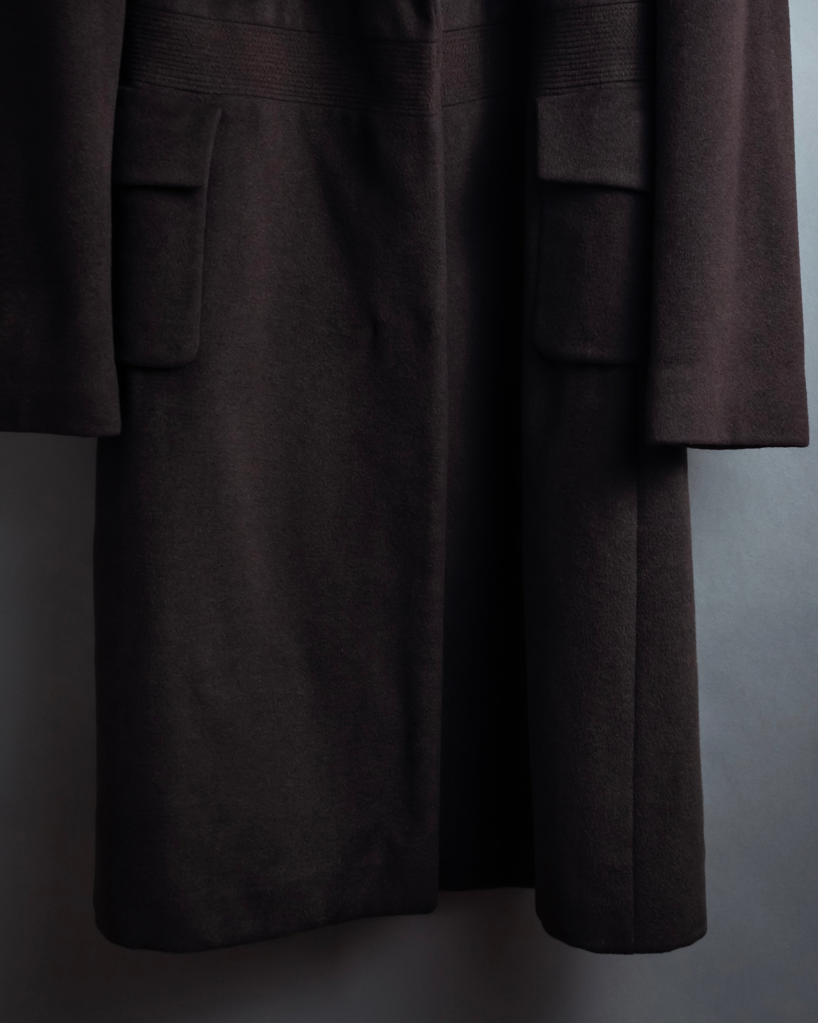 "VALENTINO" Shaped silhouette mocha brown chester coat