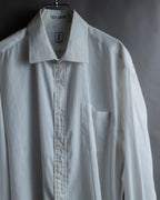"YVES SAINT LAURENT" 1980's striped weave white shirt