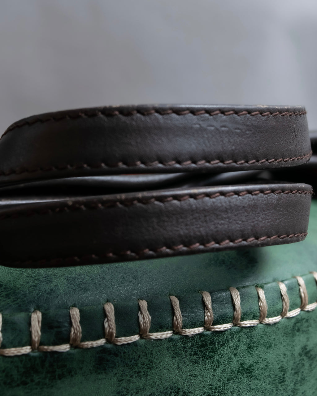 "LOEWE" Anagram logo engraved suede leather tote bag