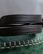 "LOEWE" Anagram logo engraved suede leather tote bag