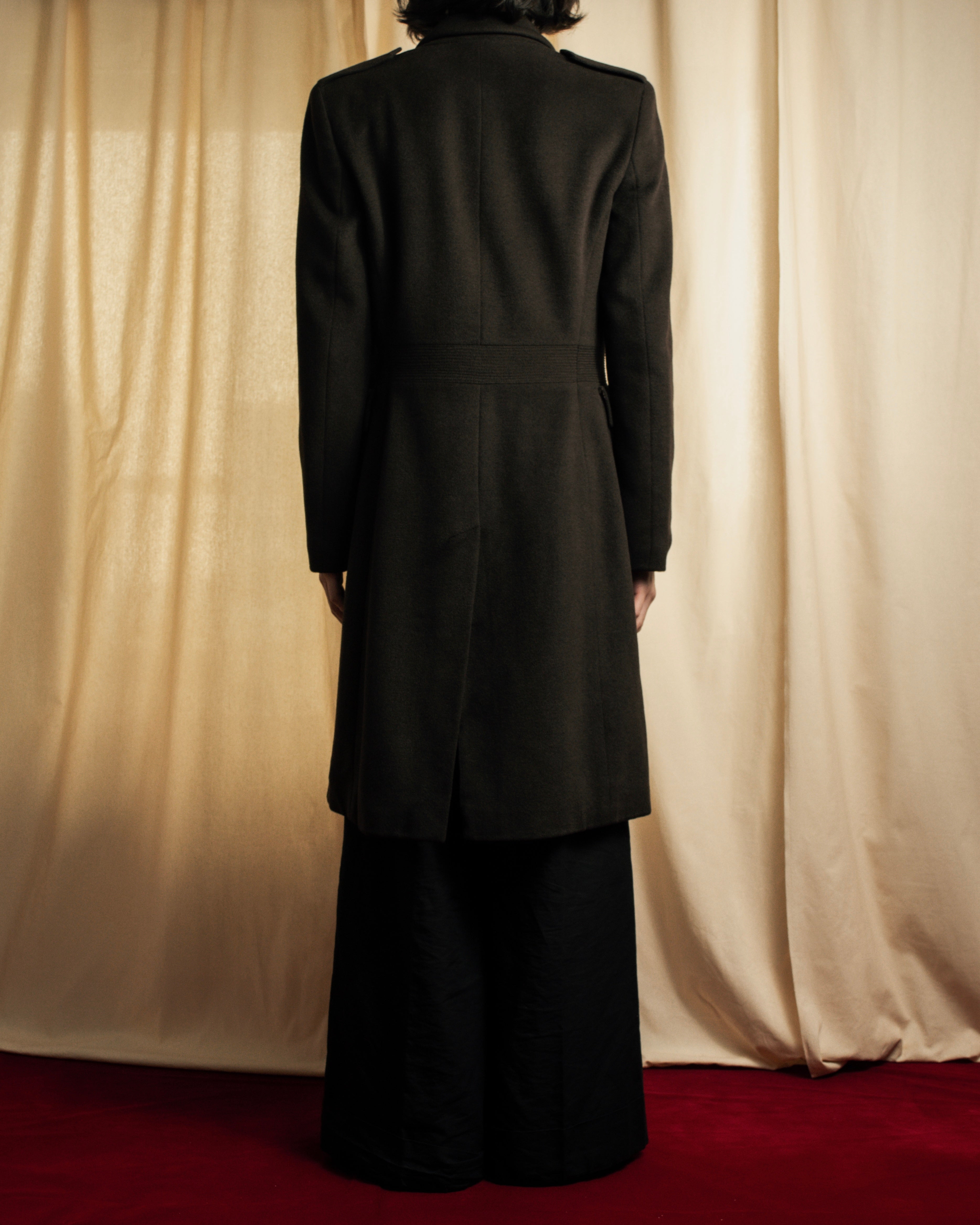 "VALENTINO" Shaped silhouette mocha brown chester coat