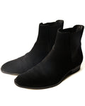 SAINT LAURENT PARIS/ “WYATT 30” Black Suede  Chelsea Heel Boots