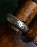 "Tiffany&Co" Notes series cursive logo engraved silver ring