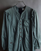 "UNDERCOVER" Raw edge frill design military-like shirt tunic