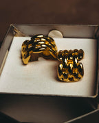 "Christian Dior" 80's-90's Gold chain clip-on earrings