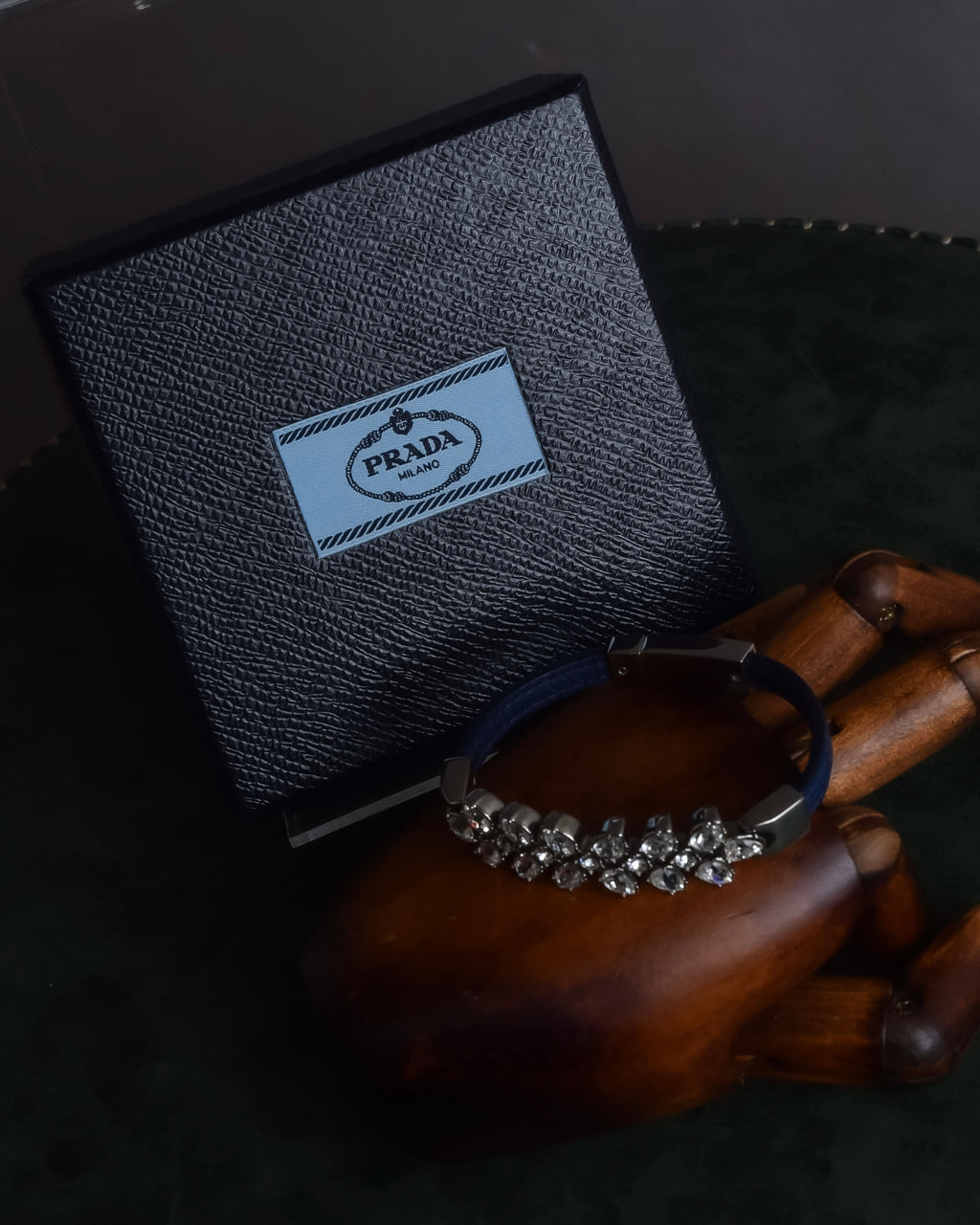 "PRADA" Petal motif crystal bracelet