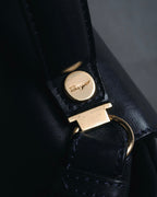 "Salvatore Ferragamo" Structured top-handle leather satchel bag